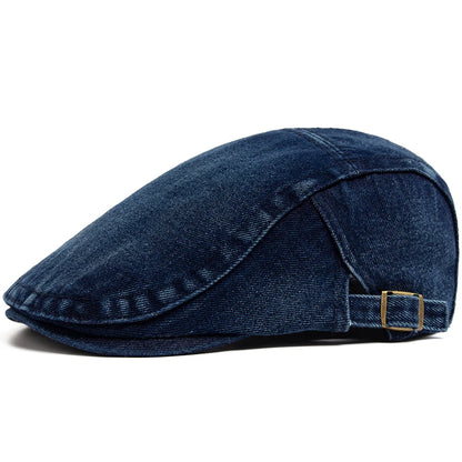 New Denim Cotton Beret Men Vintage Newsboy Cap Spring Autumn Casual Women
