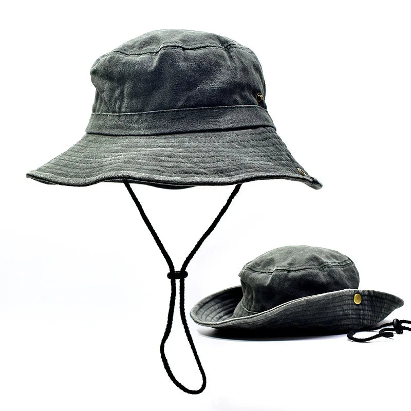 New Washed Cotton Bucket Hats Spring Summer Men Women