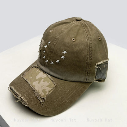 New Men Women Niche Patchwork Embroidered Stars Baseball Hats