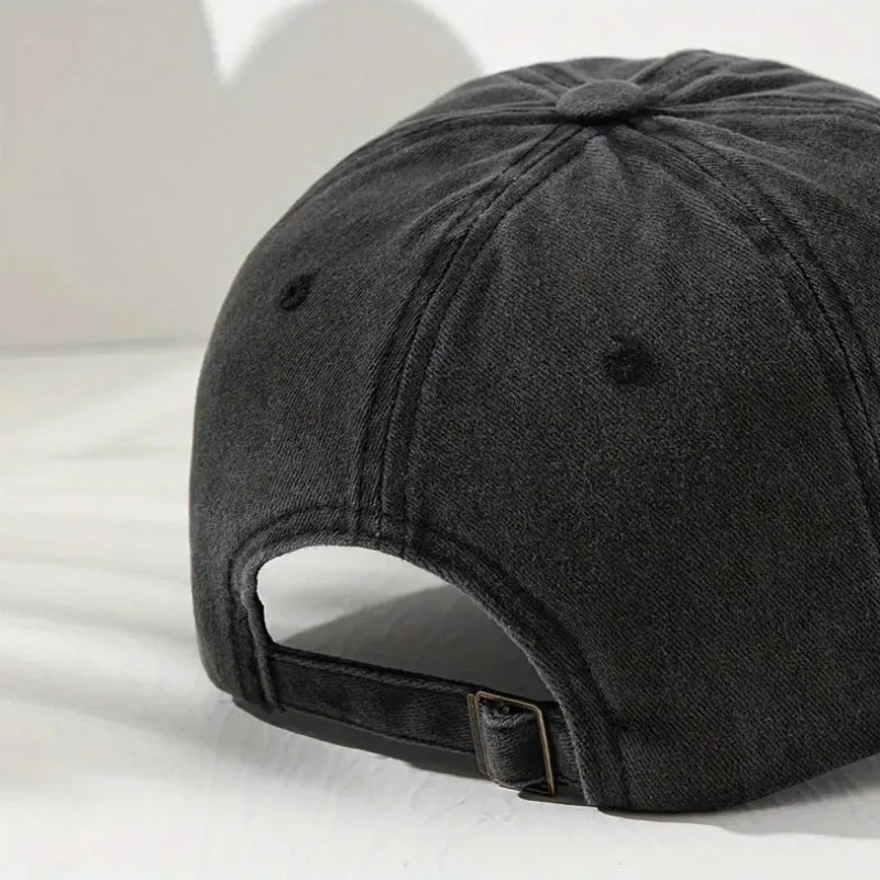 Simple Versatile Printed Washed Vintage Soft Top Baseball Cap For Men And Women