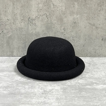 Women Winter Hat Wool Cap Vintage Bucket Bowler Hat