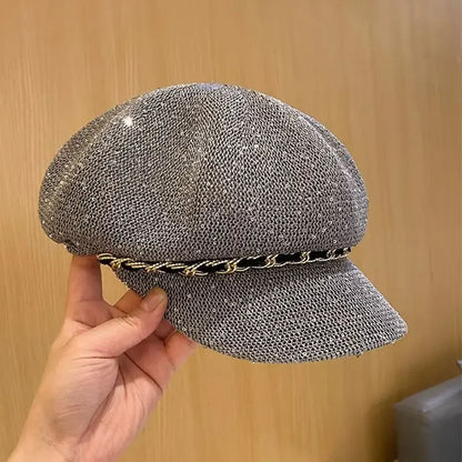 Spring Summer Korean Style Women Octagon Baseball Cap