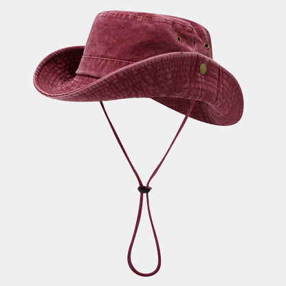 Spring Summer Outdoor Large Brim Washed Old Fishing Hat