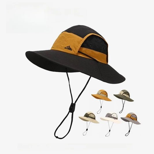 Men Outdoor Quick Drying Hat Large Brim Multi Color Fisherman Hat