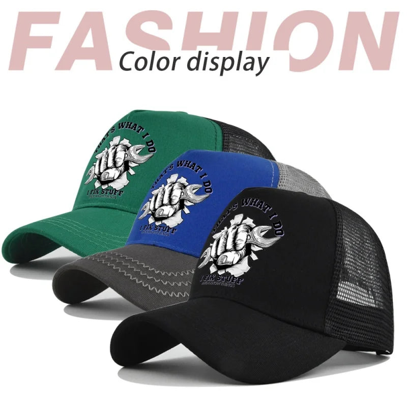 Spring Summer Printed Mesh Breathable Baseball Cap