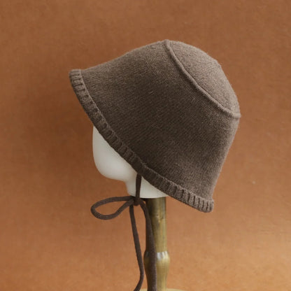 2026 New Cashmere Wool Bucket Hat Thick Women