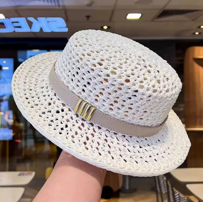 New Flat Top Sun Hat 2026 Delicate Weaving Straw Hat