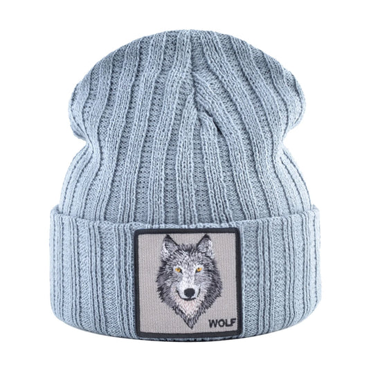 New Fashion Knitted Hats For Men Women Wolf Pattern Skullies Beanies