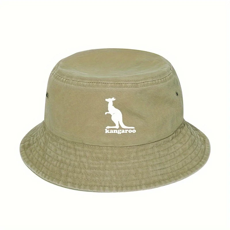 Creative Kangaroo Pattern Sunshade Bucket Hat Perfect For Travel And Outdoor Activities