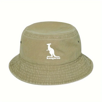Creative Kangaroo Pattern Sunshade Bucket Hat Perfect For Travel And Outdoor Activities