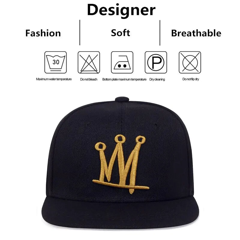 Fashion Men Women Hip Hop Baseball Cap Crown Embroidery Snapback Hat