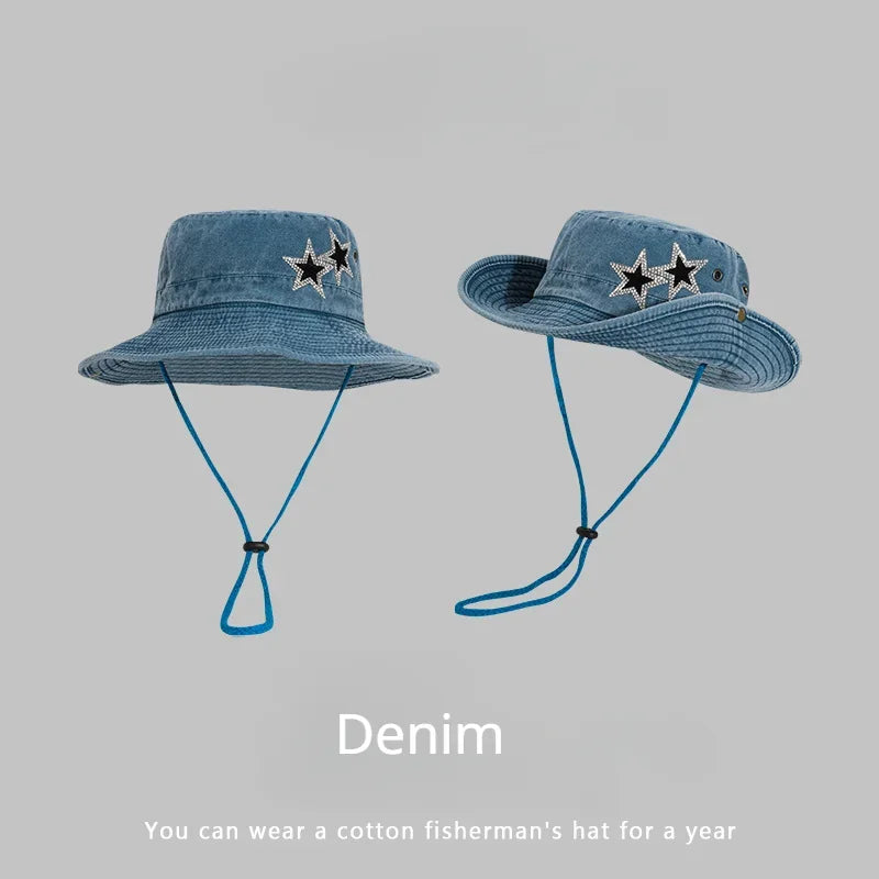 Y2K Bucket Hats For Man Women Beach Anti-Sun Panama Outdoor