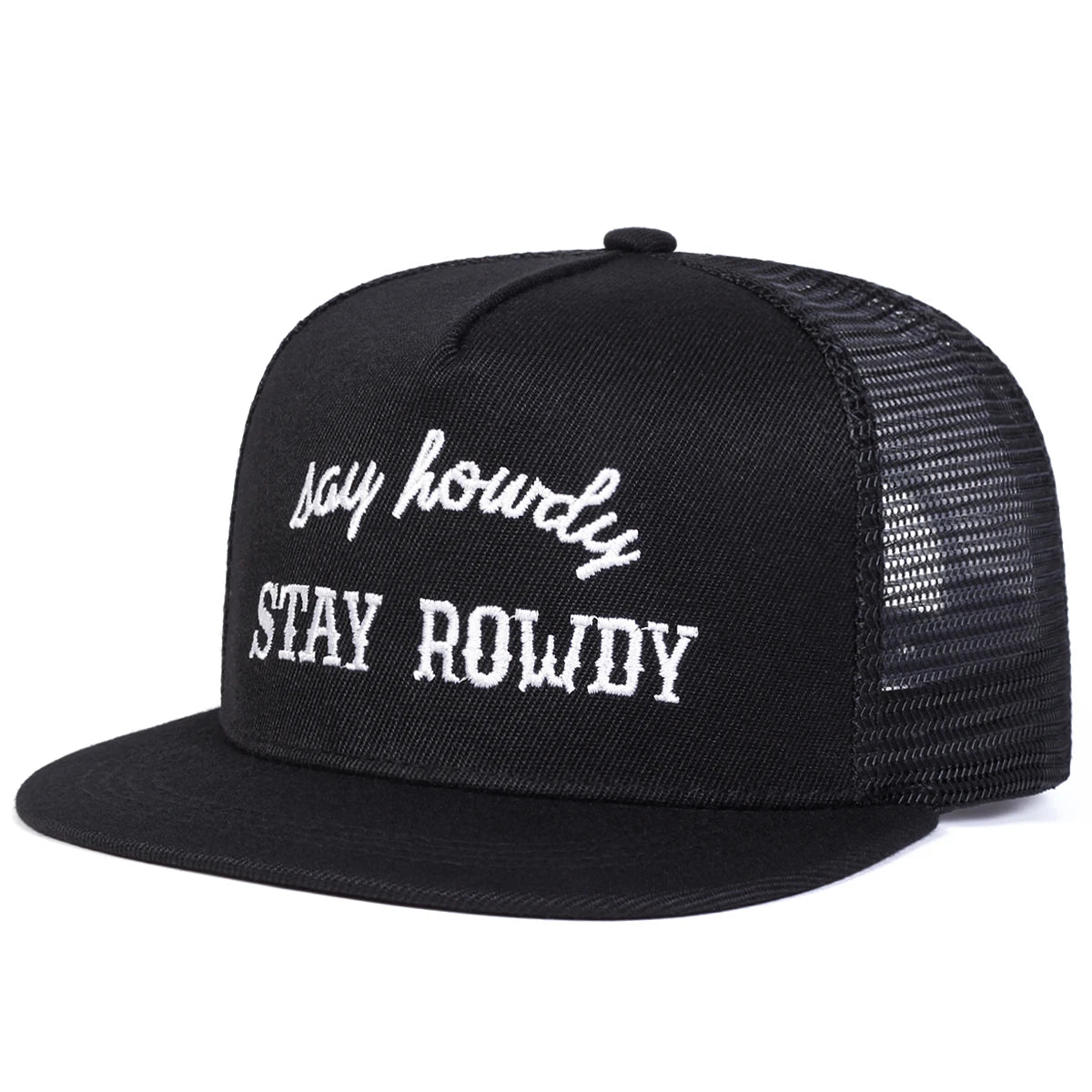 Unisex Stay Rowdy Embroidery Hip-hop Net Hats Spring Summer