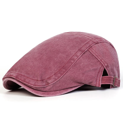Men Solid Color Washing Newsboy Caps British Painters Hats