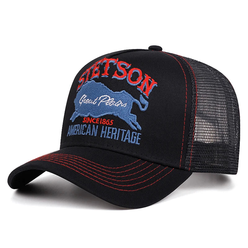 Creative Baseball Hat Station Blue Bull Embroidered Truck Hat Street Hip Hop