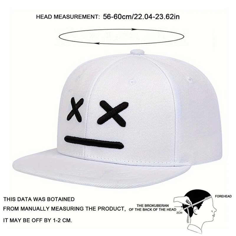 Unisex XX Smiling Face Embroidery Hip-hop Hats Spring Autumn