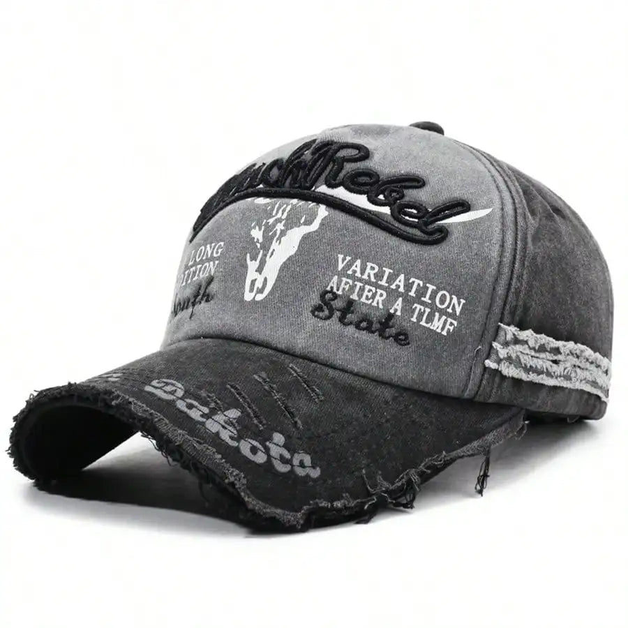 Washed Distressed Street Style Khaki Baseball Cap,Unisex Washed Distressed Baseball Cap