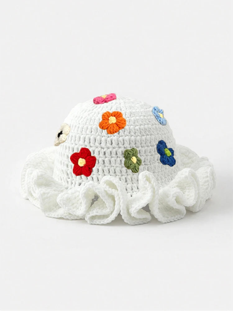 Solid Color Hand Knitted Knit Hat In Bohemian Style With Hollowed Out