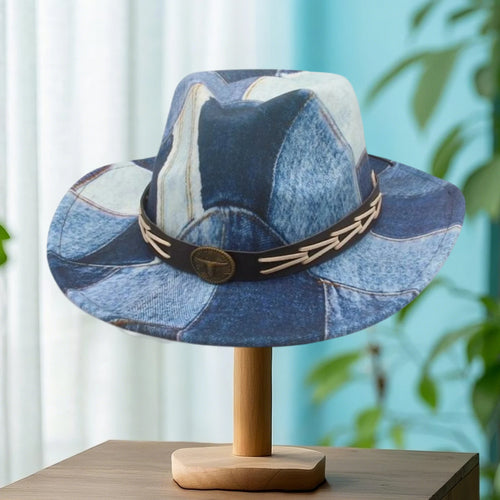 Jean Print Cowgirl Hat For Women Men