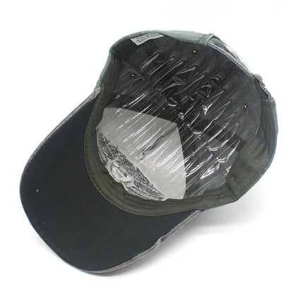 New York Embroidered Washed Denim Baseball Cap