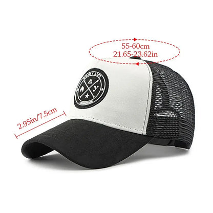 Sport Mesh Yarn Summer Baseball Cap Letter Patch Casual Snapback Hat