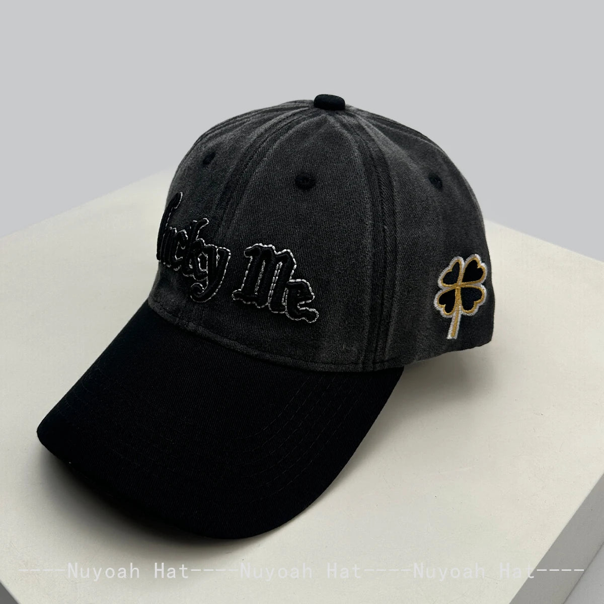 3D Lucky Four-Leaf Clover Letter Embroidery Baseball Hats