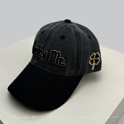 3D Lucky Four-Leaf Clover Letter Embroidery Baseball Hats