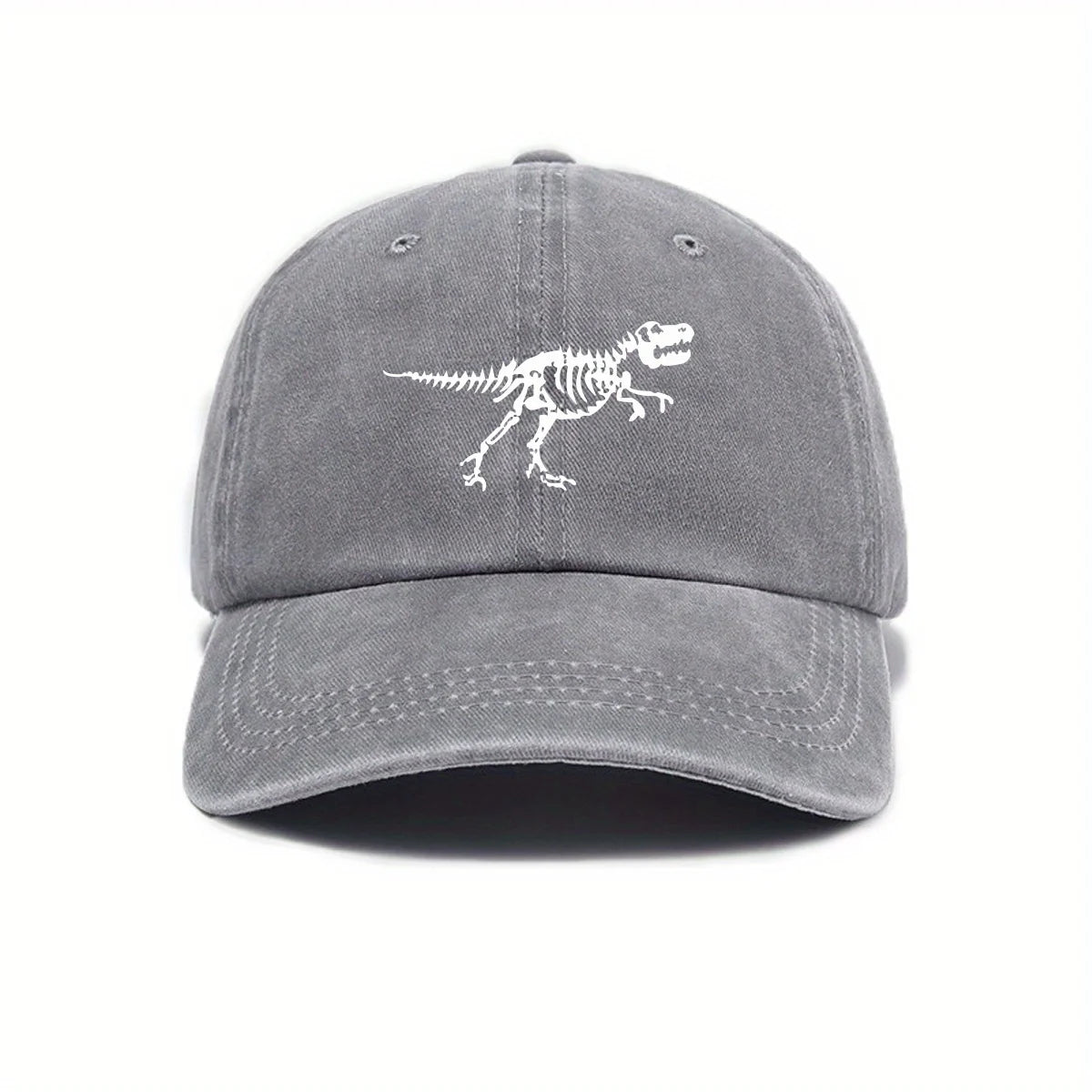 Fashionable and Casual Dinosaur Skeleton Printed Baseball Cap