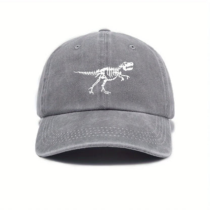 Fashionable and Casual Dinosaur Skeleton Printed Baseball Cap