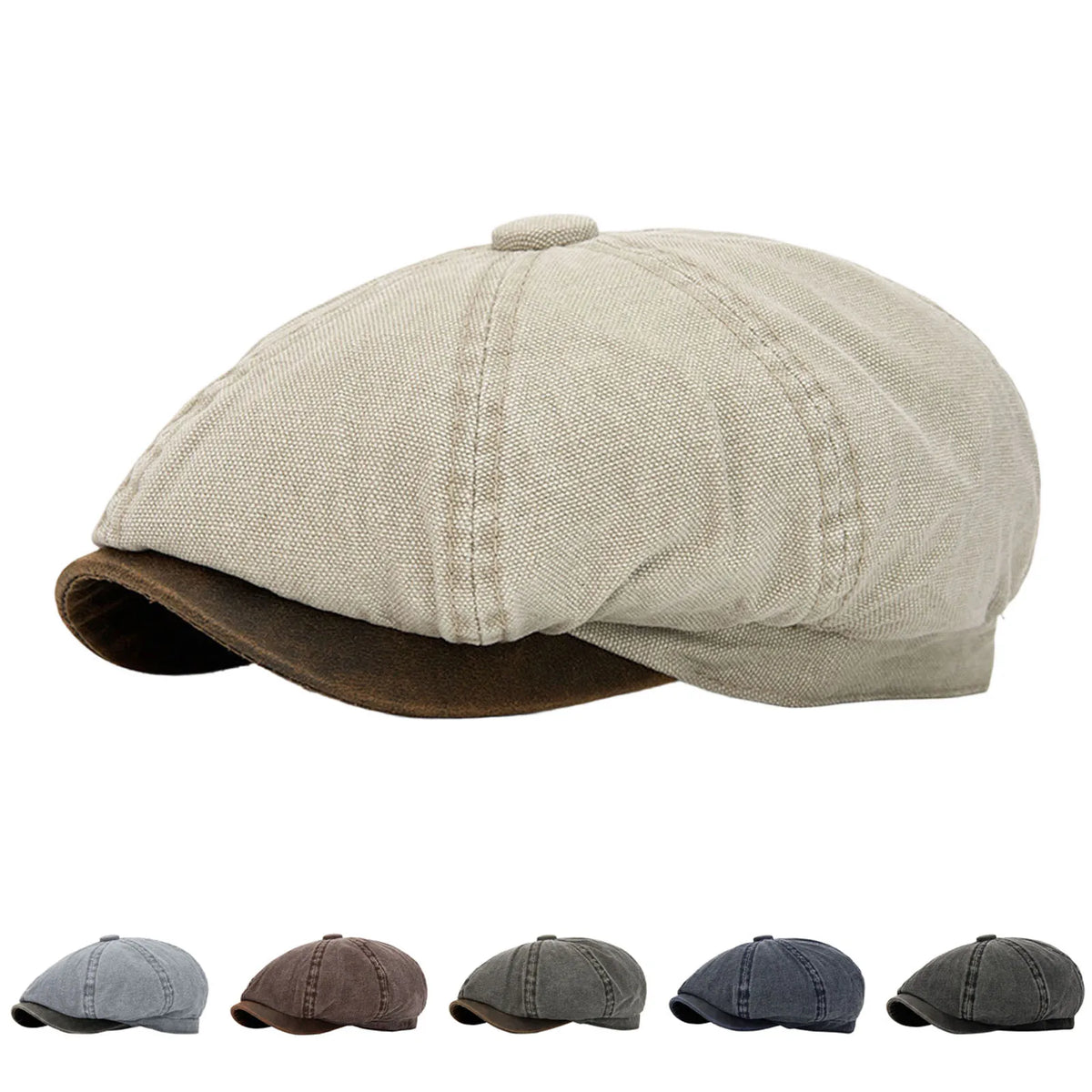 Decorative Christmas Caps Adults British Color Blocked Newsboy Cap