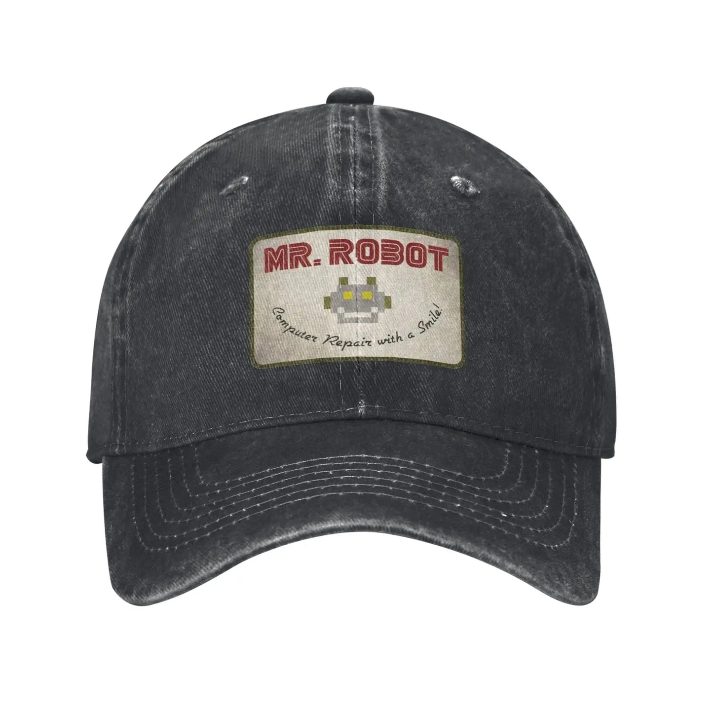 Computer With Sourires Anime Funny Mr Robot Custom Retro Cowboy Washed Baseball Caps