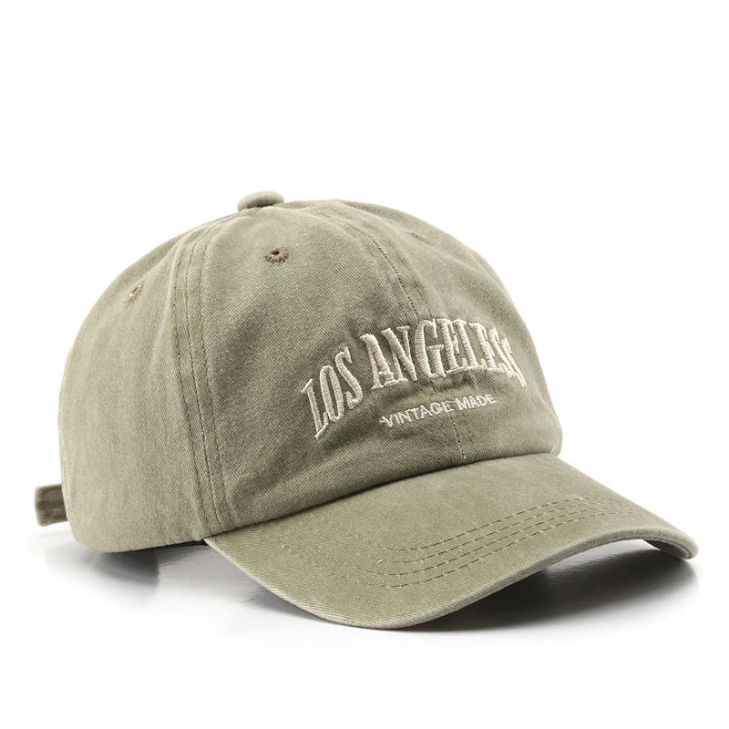 Baseball Cap Female Spring And Autumn Tide Denim Washed Letter Cap
