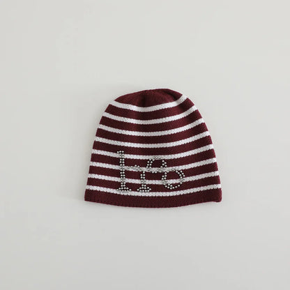 Fashion Striped Baby Beanies Hat Autumn Winter