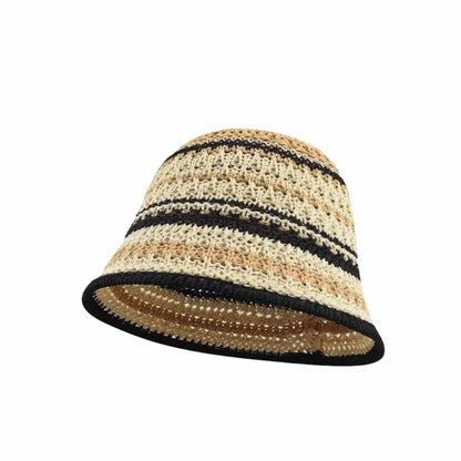 Fashion Striped Knitted Hollow Fisherman Hat