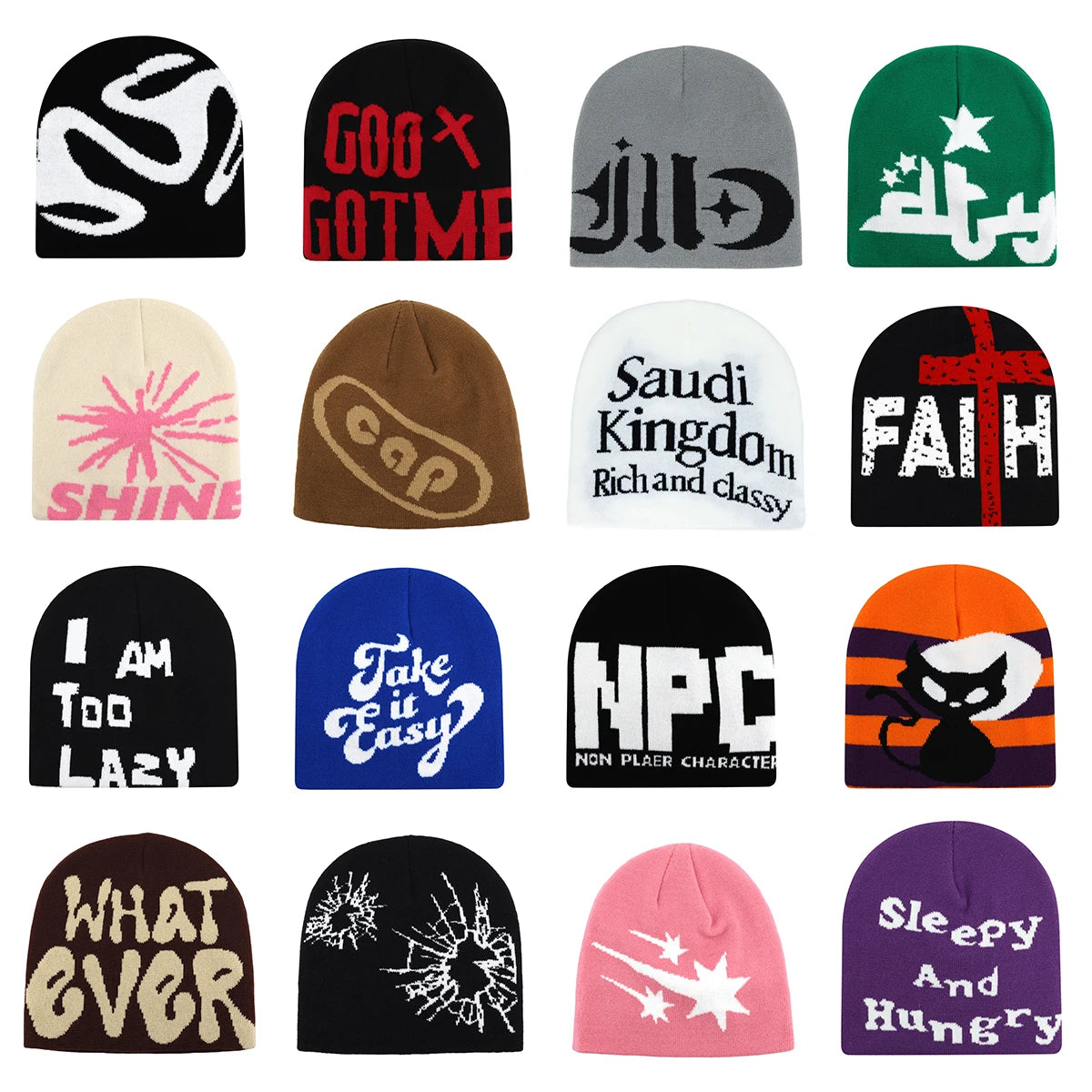 Y2k Letter Butter Knit Hats Skullies Beanies Autumn Winter Warm Hat