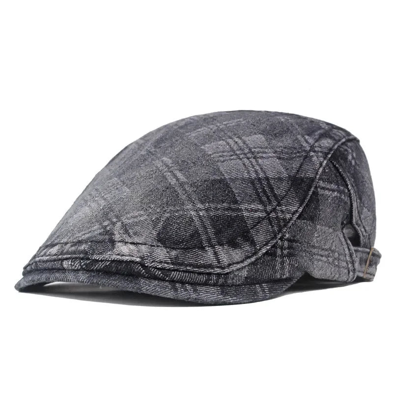 Four Seasons Cotton Geometric Print Newsboy Caps