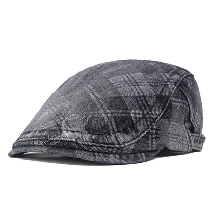 Four Seasons Cotton Geometric Print Newsboy Caps