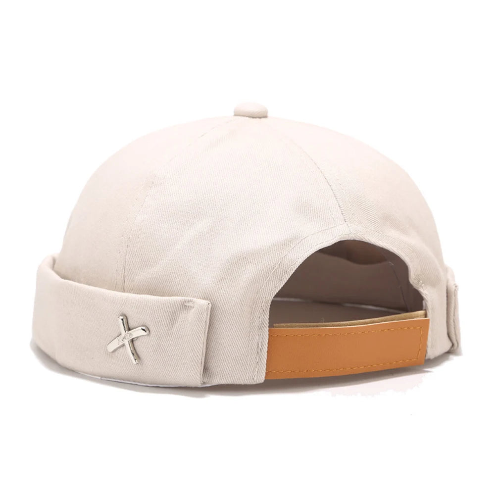 Fashion Cotton Brimless Hat Men Women Retro Skullcap Melon Docker Cap