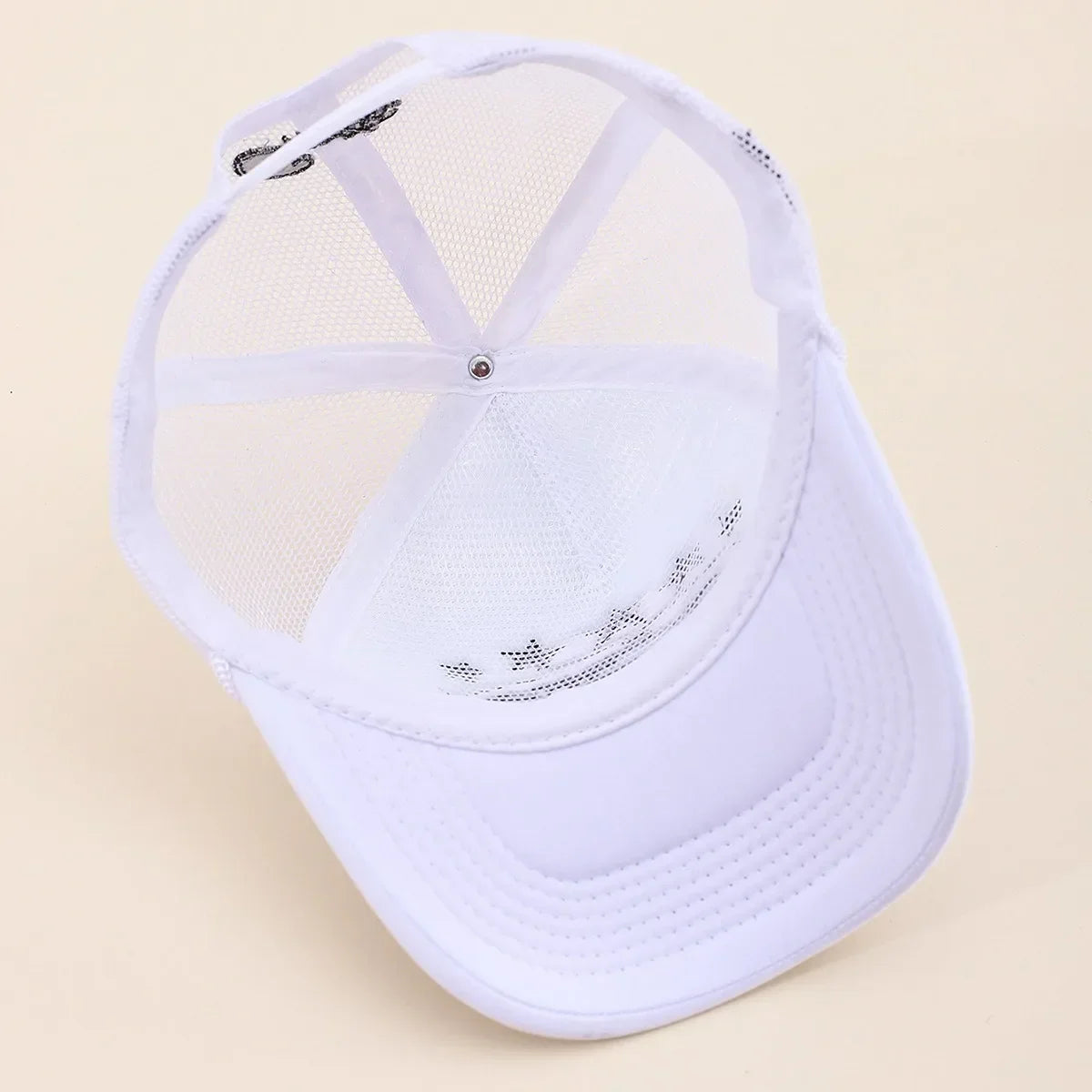 Fashionable Embroidered Baseball Hat Five Star Color Blocked Mesh