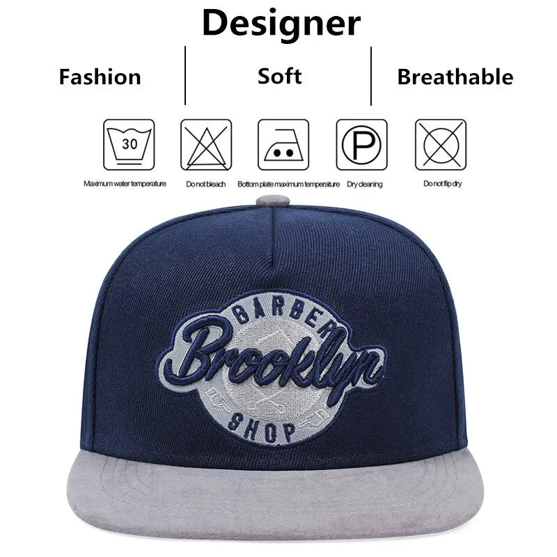 Brooklyn Letter Embroidered Snapback Cap Men Fashion