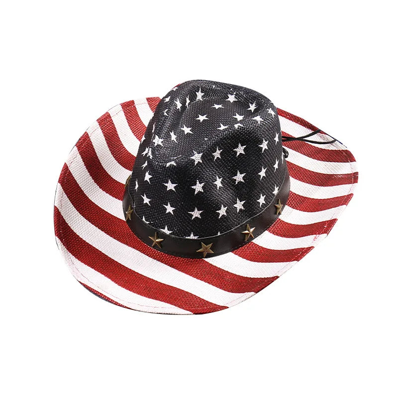 USA Flag Retro Fashion Western Cowboy Hat