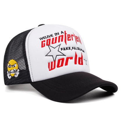 Creative Baseball Hat World Letter Anger Embroidered Hip Hop Hat