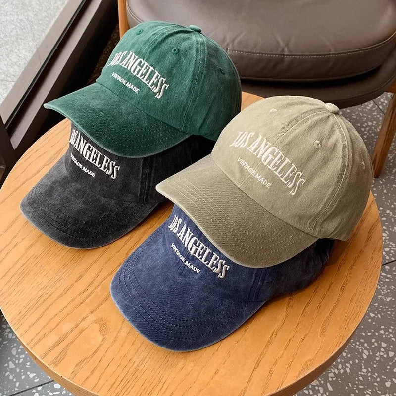Retro Washed Cotton Baseball Cap Men Women