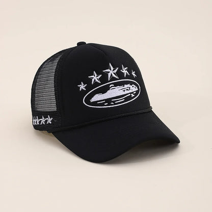 Unisex Men Women Cap Pentagram Embroidery Baseball Net Caps