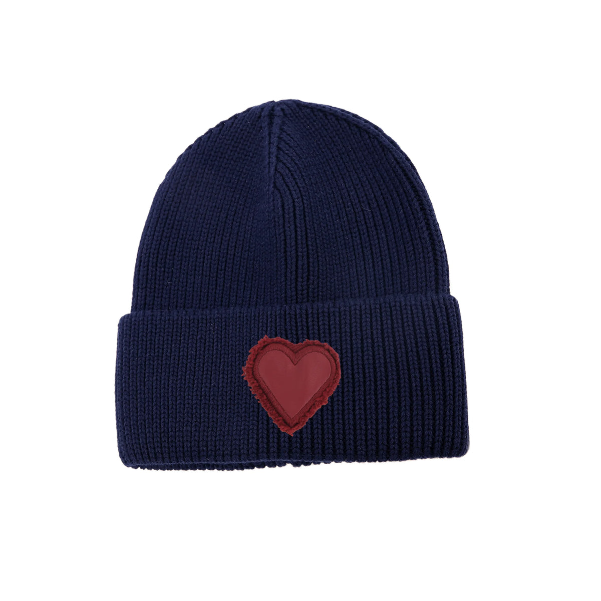 Winter Cotton Knitted Beanies Leather Heart Outdoor Hat Children Hats