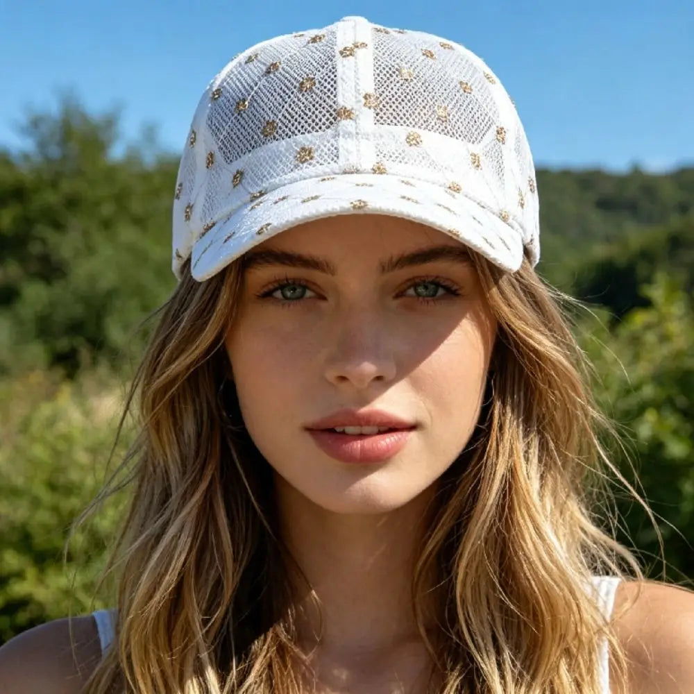 Lace Flower Embroidery Summer Baseball Cap