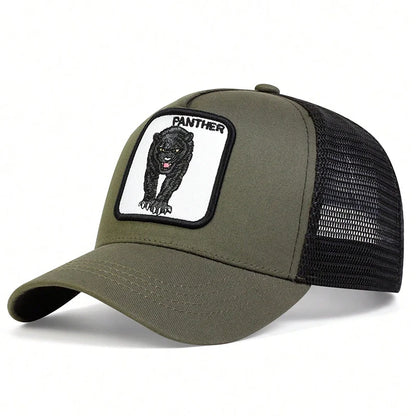 Unisex Leopard Embroidery Baseball Net Caps Spring and Summer