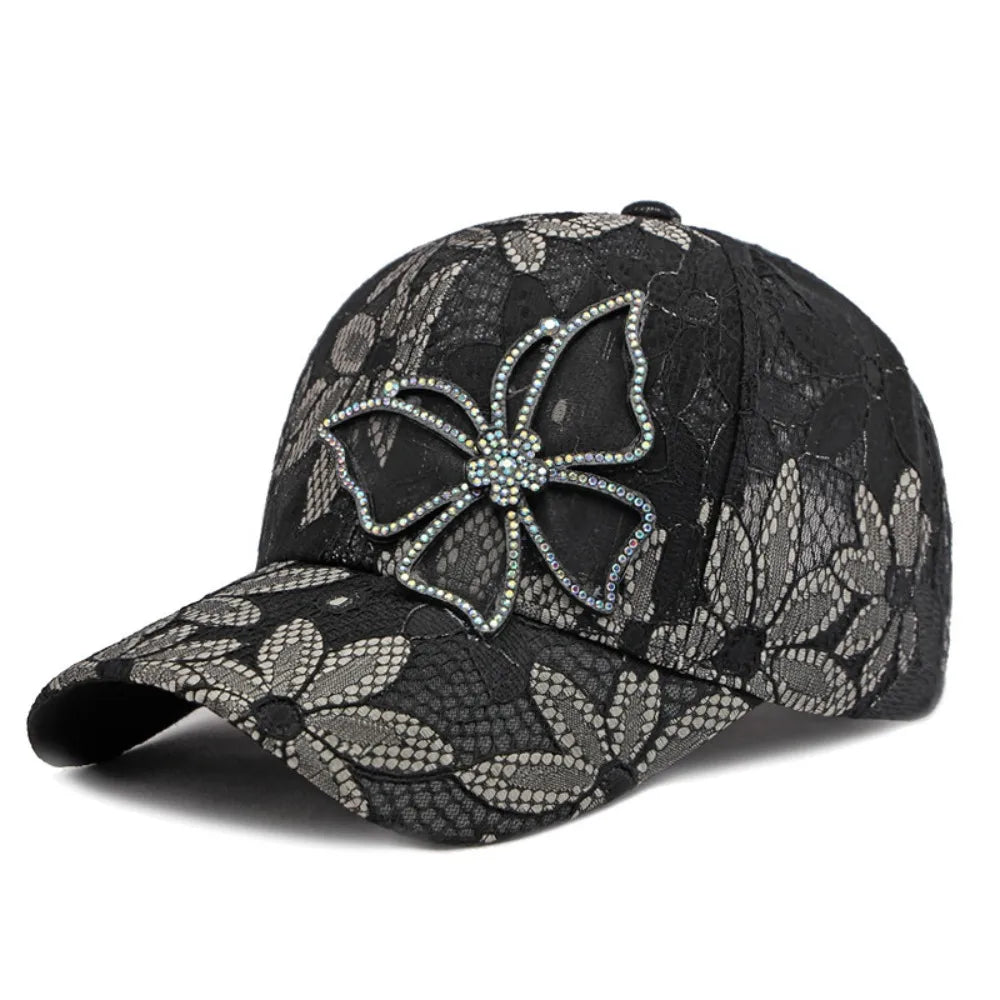 Breathable Lace Floral Baseball Cap Mesh Adjustable