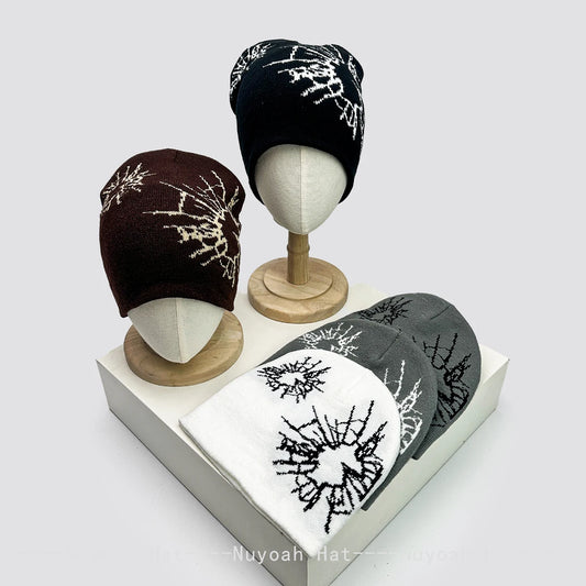 New Men Women Color Block Cullet Jacquard Knitted Hats