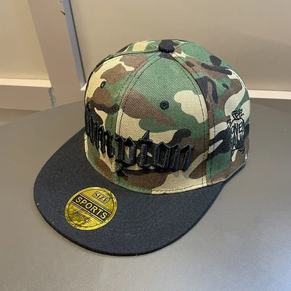 Wide Brim American Camouflage Hip Hop Hat Street Dance Board Hat Big Head Circumference Flat Edge Baseball Hat Women